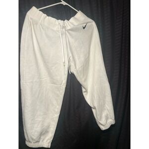 Nike White Fleece Jogger Sweatpants large